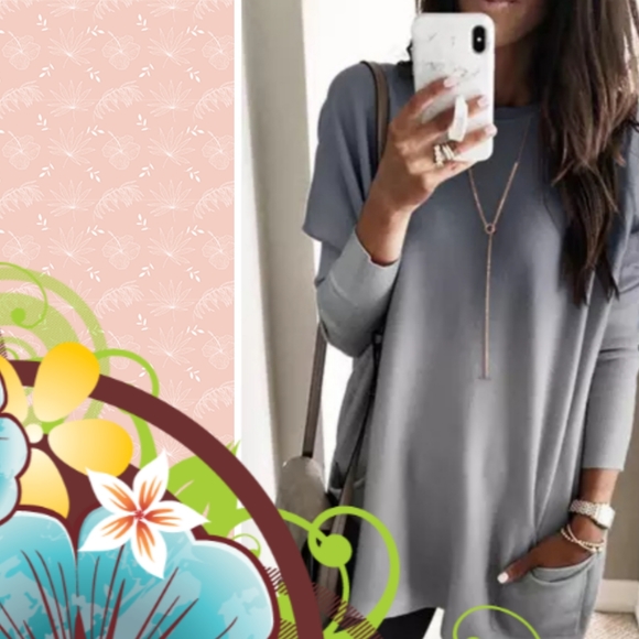 PFM Boutique Sweaters - 1 Left 👄HP👄New Boutique Gray Pocketed Long Top